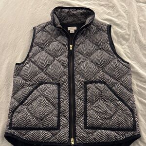 J. Crew Factory Black and White Quilted Vest